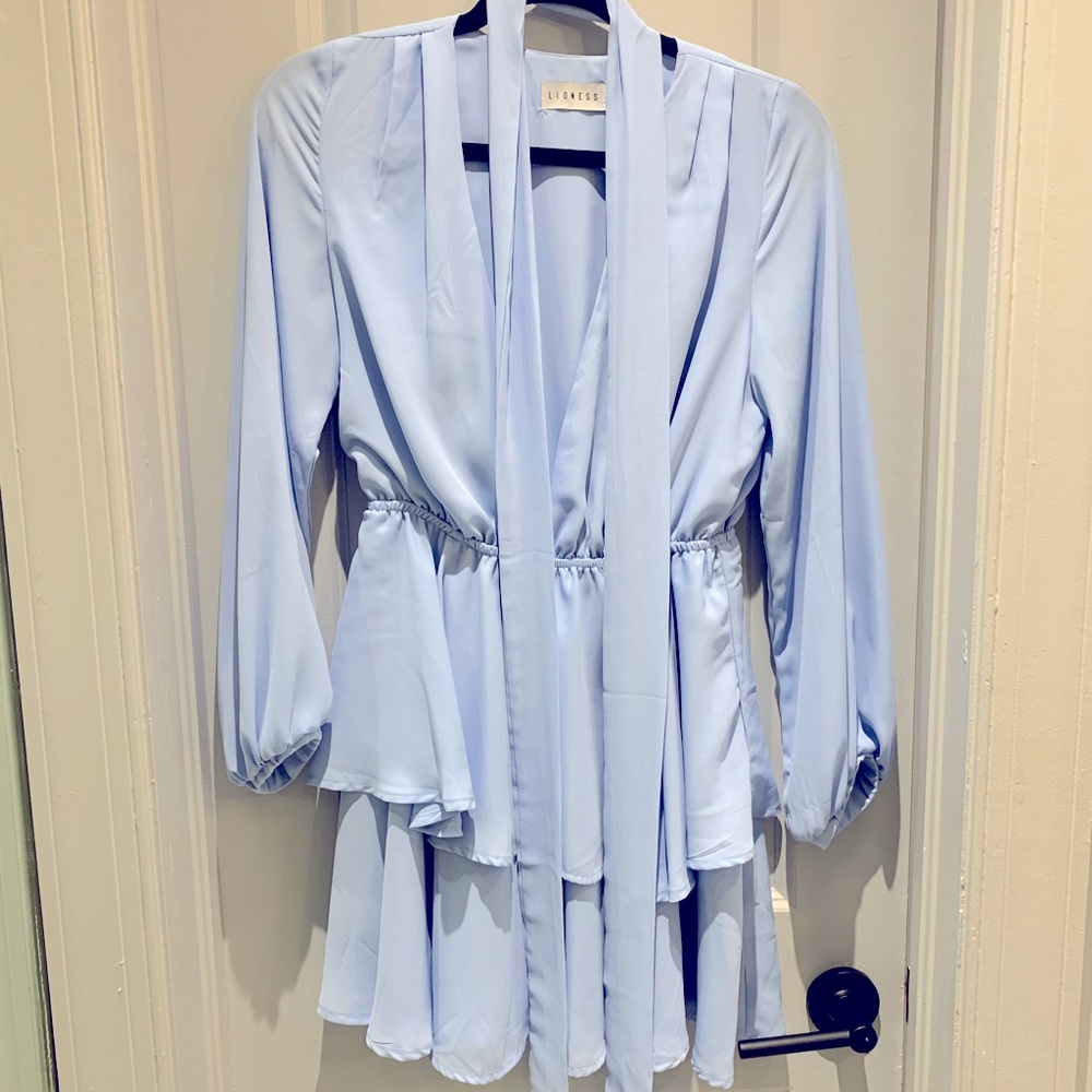 Lioness baby blue wrap dress.